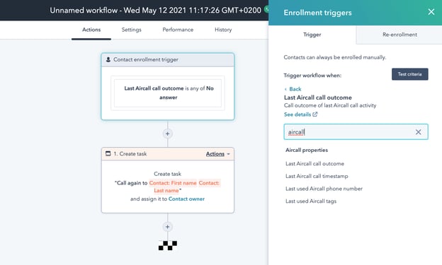 Aircall data In HubSpot