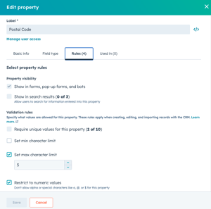 Set validation rules for HubSpot default properties