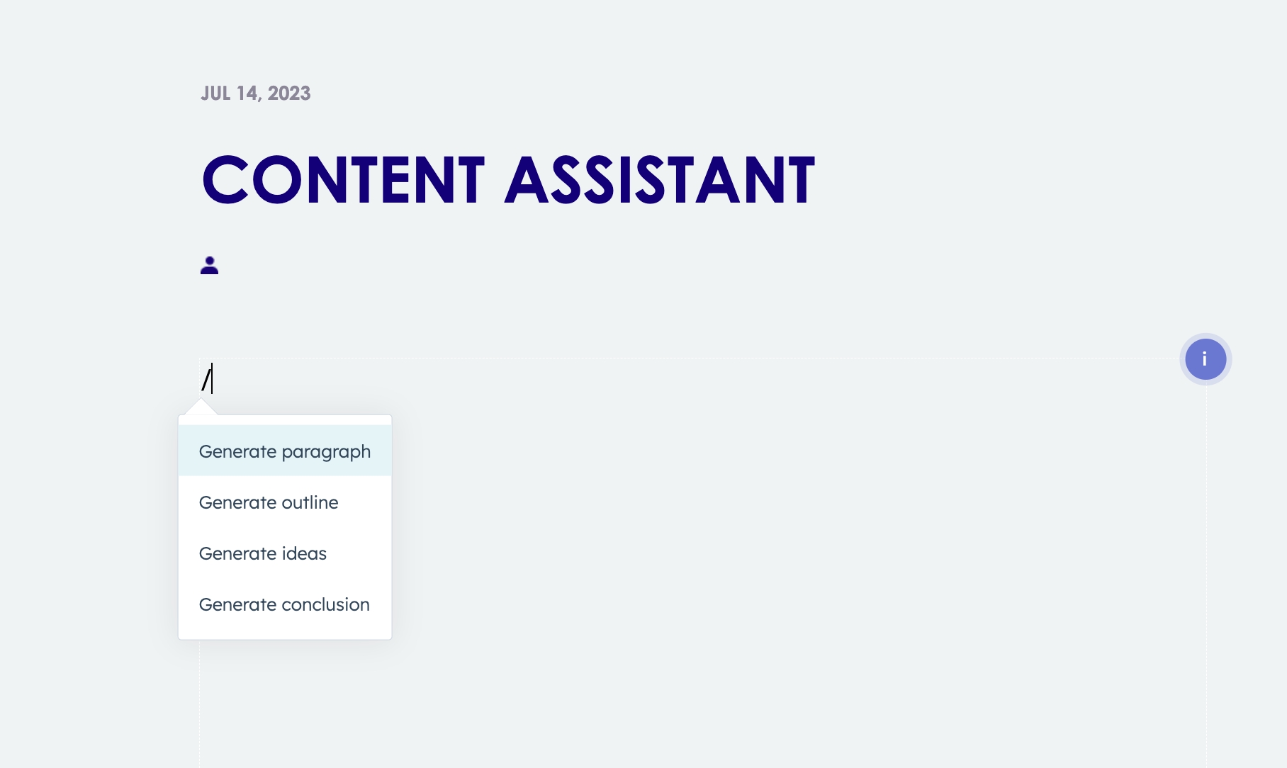 HubSpot AI Content Assistant tool