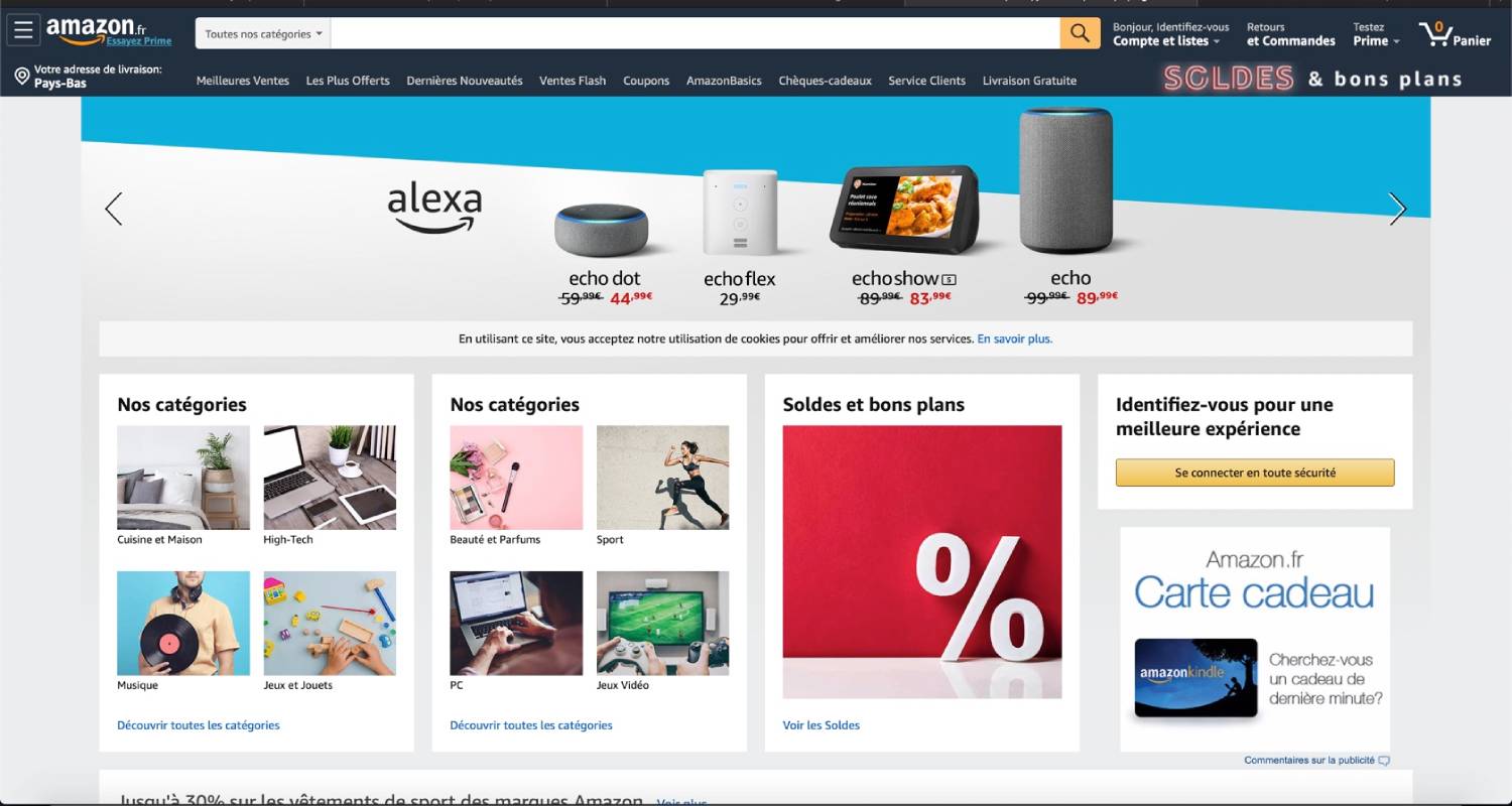 screenshot website amazon france